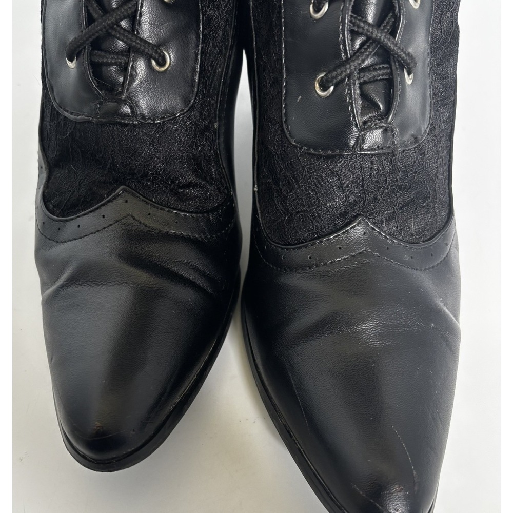 Ellie Rebecca Boot Black Lace Up 10 Spool Heel Witchy Whimsigoth Dark Romantic - Picture 7 of 16